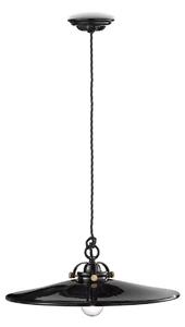 Sospensione Industrial Minimal B&W Metallo Smaltato Nero 1 Luce E27 42Cm