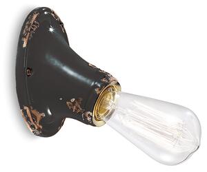 Applique Vintage Senza Diffusore Ceramica Nero 1 Luce E27
