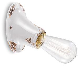 Applique Vintage Senza Diffusore Ceramica Bianco 1 Luce E27