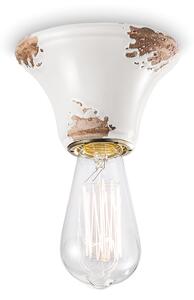 Plafoniera Vintage Tonda Media Ceramica Bianca 1 Luce E14