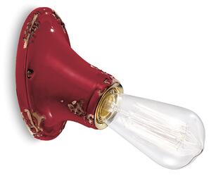 Applique Vintage Senza Diffusore Ceramica Bordeaux 1 Luce E27