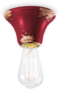 Plafoniera Vintage Tonda Media Ceramica Bordeaux 1 Luce E14