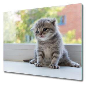Tagliere in vetro temperato Piccolo gatto dalla finestra 60x52 cm