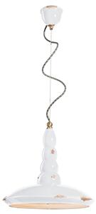 Lampadario Vintage Vague Vintage Ferro E Ceramica Bianco 1 Luce E27 40Cm