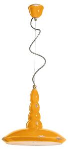 Lampadario Vintage Vague Vintage Ferro E Ceramica Giallo 1 Luce E27 40Cm