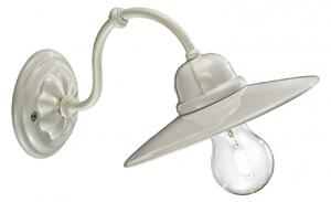 Applique Vintage B&W Metallo Smaltato Bianco 1 Luce E27
