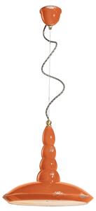 Lampadario Vintage Vague Vintage Ferro E Ceramica Arancio 1 Luce E27 40Cm