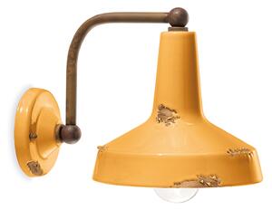 Applique Vintage Ceramica Galla Curva 1 Luce E27