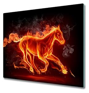 Tagliere in vetro Cavallo in fiamme 60x52 cm