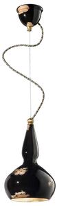 Lampadario Vintage Vague Vintage Ferro E Ceramica Nero 1 Luce E27