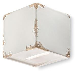 Applique Vintage Vague Vintage Ferro E Ceramica Bianco 1 Luce G9