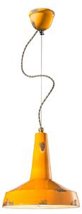 Lampadario Vintage Vague Vintage Ferro E Ceramica Giallo 1 Luce E27 35Cm
