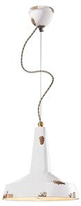 Sospensione Vintage Vague Vintage Ferro E Ceramica Bianco 1 Luce E27 35Cm