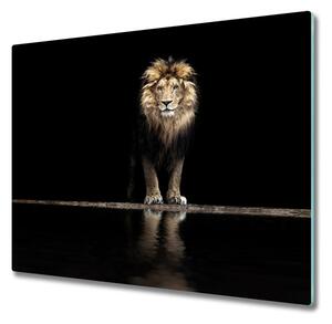 Tagliere in vetro Ritratto di un leone 60x52 cm