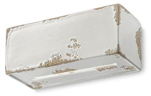 Applique Vintage Vague Vintage Ferro E Ceramica Bianco 1 Luce E27