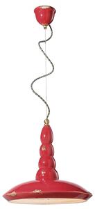 Lampadario Vintage Vague Vintage Ferro E Ceramica Rosso 1 Luce E27 40Cm