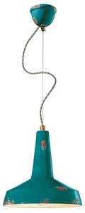Lampadario Vintage Vague Vintage Ferro E Ceramica Verde 1 Luce E27 35Cm