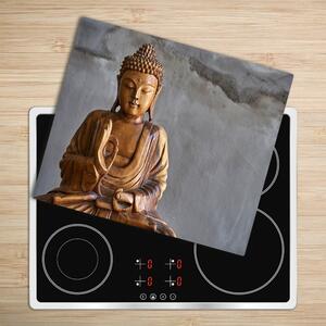 Tagliere in vetro Buddha di legno 60x52 cm