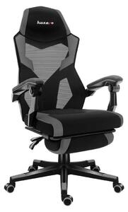 Sedia da gioco Huzaro Combat 3.1 grigia con poggiapiedi, FlexiBack inclinazione 135°, ergonomica, traspirante, poggiatesta, braccioli, fino a 150 kg, regolabile