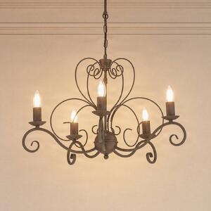 Lampadario a soffitto Mauro Luminex, dimmerabile, Crema / Ambra, Soggiorno / Sala da pranzo, Metallo, Antico, Lampadario