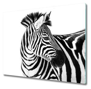 Tagliere in vetro temperato Zebra nella neve 60x52 cm