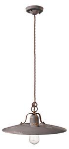 Lampadario Vintage Country Ferro E Ceramica Tortora 1 Luce E27