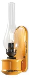 Applique Vintage Candela Ceramica Gialla 1 Luce E14