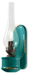 Applique Vintage Candela Ceramica Verde 1 Luce E14