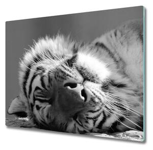 Tagliere in vetro temperato Tigre assonnata 60x52 cm