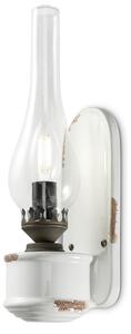 Applique Vintage Candela Ceramica Bianca 1 Luce E14
