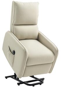 HOMCOM Poltrona Alzapersona Small Elettrica Reclinabile con Telecomando e Tasca in Tessuto, 150kg, Beige | Aosom Italy
