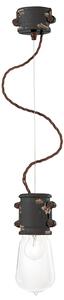 Lampadario Vintage Urban Ferro E Ceramica Nero 1 Luce E27 12Cm