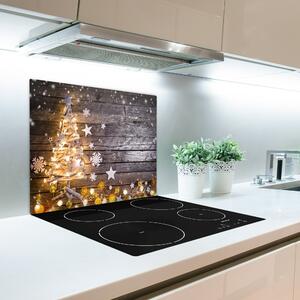 Tagliere in vetro Albero di Natale illuminato 60x52 cm