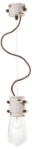 Lampadario Vintage Urban Ferro E Ceramica Bianco 1 Luce E27 12Cm