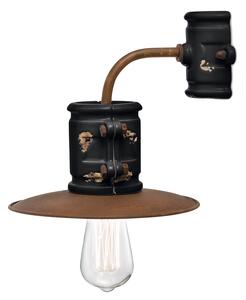 Applique Vintage Urban Ferro E Ceramica Nero 1 Luce E27 25Cm
