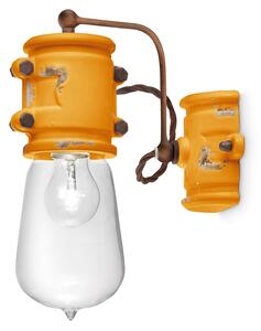 Applique Vintage Urban Ferro E Ceramica Giallo 1 Luce E27 22Cm