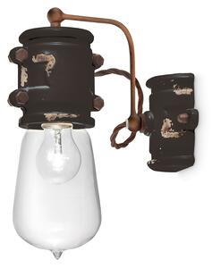 Applique Vintage Urban Ferro E Ceramica Nero 1 Luce E27 22Cm