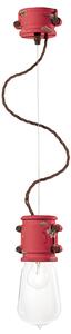 Lampadario Vintage Urban Ferro E Ceramica Rosso 1 Luce E27 12Cm