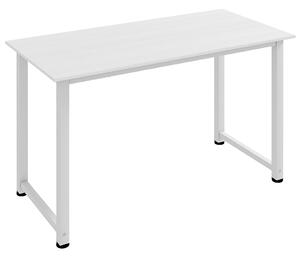 HOMCOM Scrivania per Computer con Piedini Regolabili in Truciolato e Acciaio, 120x60x76 cm, Bianco