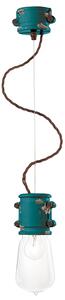 Lampadario Vintage Urban Ferro E Ceramica Verde 1 Luce E27 12Cm