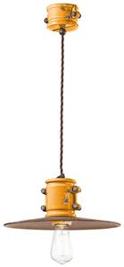 Lampadario Vintage Urban Ferro E Ceramica Giallo 1 Luce E27 40Cm