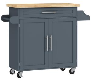HOMCOM Carrello multiuso da Cucin con Cassetto, Portaspezie e Armadietto in Legno, 109x40x89 cm, Grigio e Color Legno | Aosom Italy