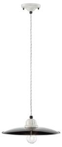 Lampadario Vintage B&W Metallo Smaltato Nero E Bianco 1 Luce E27 30Cm