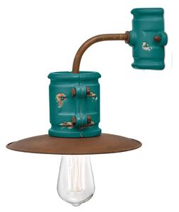 Applique Vintage Urban Ferro E Ceramica Verde 1 Luce E27 25Cm