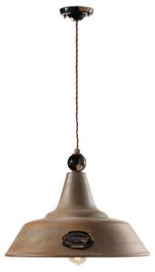 Lampadario Vintage Grunge Ferro E Ceramica Nero 1 Luce E27