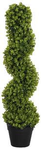 HOMCOM Pianta Finta di Eucalipto a Spirale con Vaso Incluso per Interno ed Esterno, Altezza 90 cm, Verde