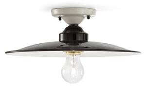 Plafoniera Vintage B&W Metallo Smaltato Nero E Bianco 1 Luce E27 35Cm