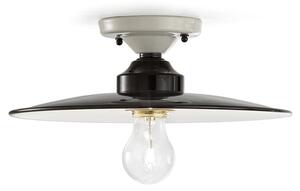 Plafoniera Vintage B&W Metallo Smaltato Nero E Bianco 1 Luce E27 30Cm