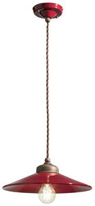Lampadario Vintage Colors Ferro E Ceramica Bordeaux 1 Luce E27 30Cm