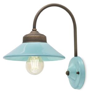 Applique Vintage Colors Ferro E Ceramica Azzurro 1 Luce E27